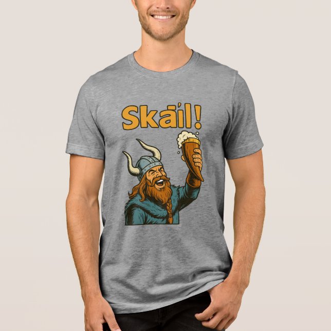 Camiseta Triblenda Skål! – Viking Ale Toast Retro Comic Art (Anverso)