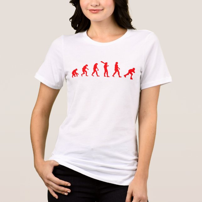 Camiseta Triblenda Skate roller evolution in red (Anverso)