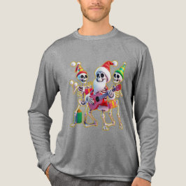 Camiseta Triblenda **Skeleton 3D Christm Santa Party – Funnyas Skelet