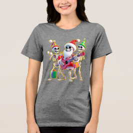 Camiseta Triblenda **Skeleton 3D Christm Santa Party – Funnyas Skelet