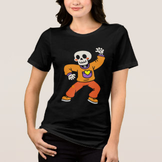 Camiseta Triblenda Skeleton Dancing Graciosa Camiseta De Cráneo De Ha