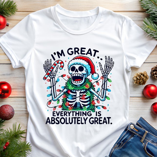 Camiseta Triblenda Skeleton Santa I'm Great Funny Navidades (Subido por el creador)