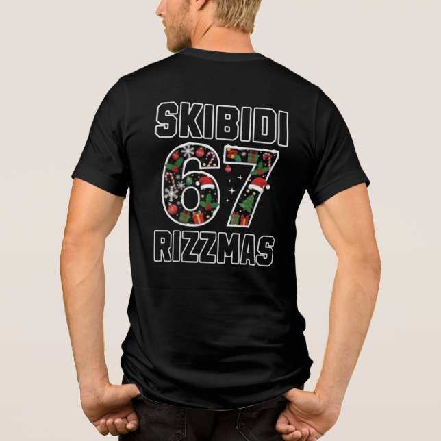 Camiseta Triblenda Skibidi Six Seven Rizzmas Funny Christmas 2025 Mem (Reverso)