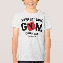 Camiseta Triblenda Sleep Eat Work Gym Repeat typography design