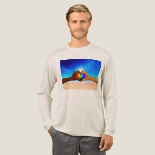 Camiseta Triblenda SlipperyJoe gradiente de corazón de arcoíris vívid