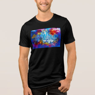 Camiseta Triblenda SlipperyJoe NYC grafiti luna rodeada de remolinos 