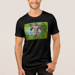 Camiseta Triblenda SlipperyJoe's blanco muscular hombre sexy speedo n