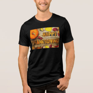 Camiseta Triblenda SlipperyJoe's cálido tema de otoño de Acción de Gr