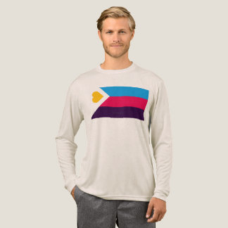 Camiseta Triblenda SlipperyJoe's tricolor polyamory pride flag three 