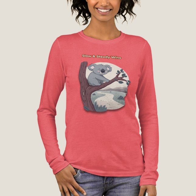 Camiseta Triblenda **"Slow & Steady Wins – Motivational Cute Koala "* (Anverso)