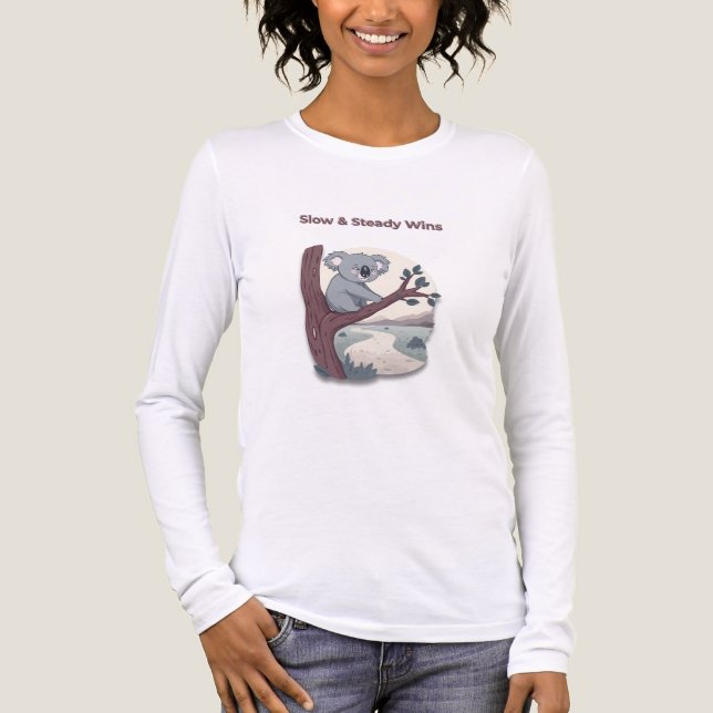 Camiseta Triblenda **"Slow & Steady Wins – Motivational Cute Koala "* (Anverso)