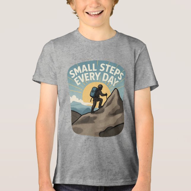 Camiseta Triblenda Small Steps Every Day Hiking Mountain Adventure (Anverso)