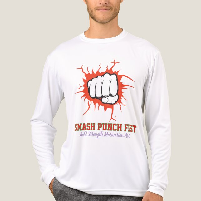 Camiseta Triblenda Smash Punch Fist – Bold Strength Motivation Art (Anverso )