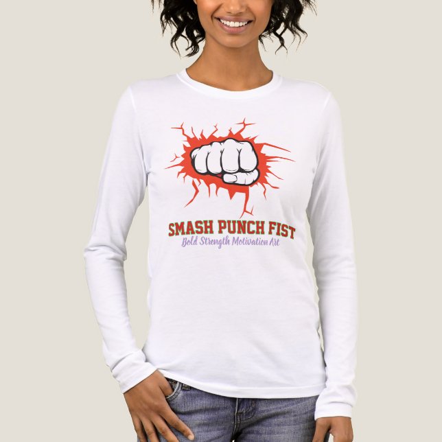 Camiseta Triblenda Smash Punch Fist – Bold Strength Motivation Art (Anverso)