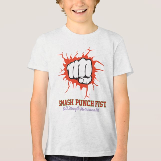 Camiseta Triblenda Smash Punch Fist – Bold Strength Motivation Art (Anverso)