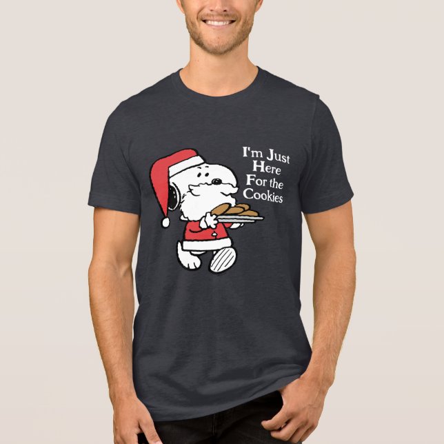 Camiseta Triblenda Snoopy Santa | I'm Just Here for the Cookies (Anverso)