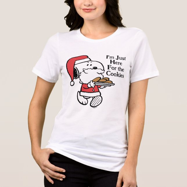 Camiseta Triblenda Snoopy Santa | I'm Just Here for the Cookies (Anverso)