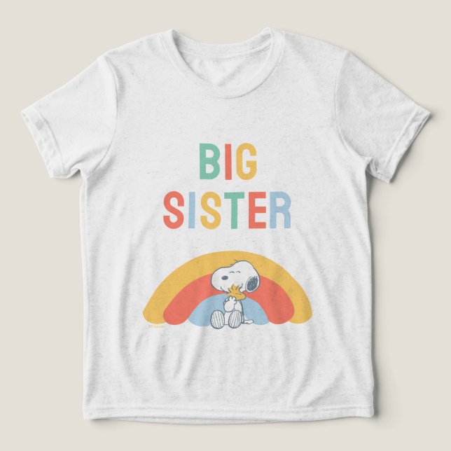 Camiseta Triblenda Snoopy & Woodstock Rainbow Baby Shower Tri-Blend S (Diseño delantero )