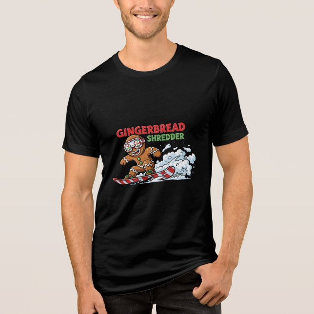 Camiseta Triblenda Snowboarder de Gingerbread (Anverso)