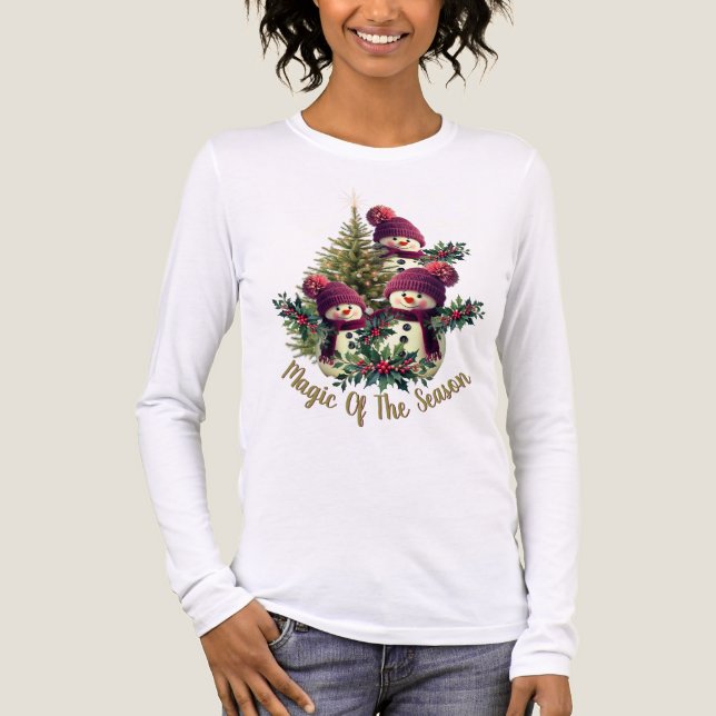 Camiseta Triblenda Snowman and Christmas Tree (Anverso)