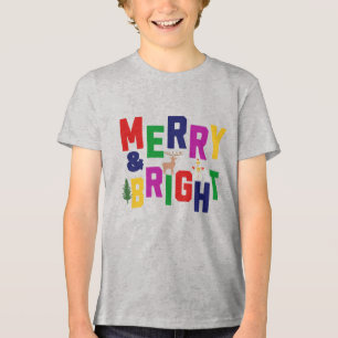 Camiseta Triblenda Snowman, reno de pino blanco y brillante
