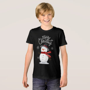 Camiseta Triblenda Snowman Snowflakes Feliz Navidad a la familia