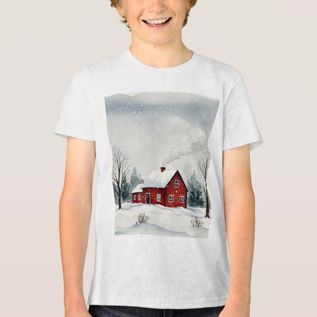 Camiseta Triblenda Snowy winter landscape (Anverso)