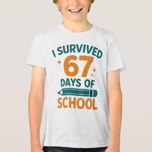 Camiseta Triblenda Sobreviví 67 Días Escuela Meme Divertido