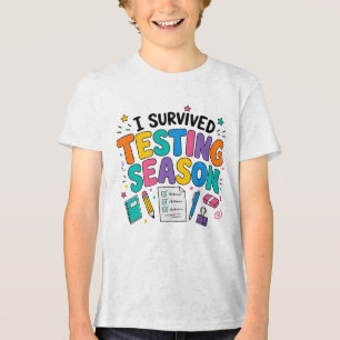 Camiseta Triblenda Sobreviví la Temporada de Exámenes Humor Escolar