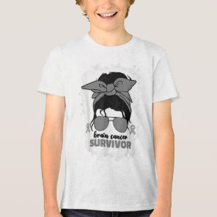 Camiseta Triblenda Sobreviviente de Cáncer de Cerebro para Mujeres Cá