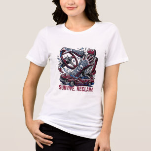 Camiseta Triblenda Sobrevivir Reclamar Cráneo Gráfico de Choque Ciber