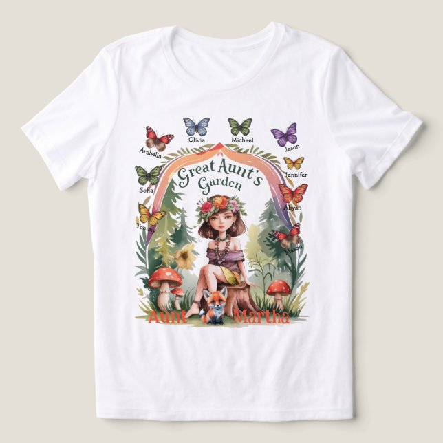 Camiseta Triblenda sobrina y sobrino nombran el jardín de la tía gran (Diseño delantero )