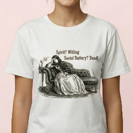 Camiseta Triblenda Social Battery Dead Funny Victorian Meme