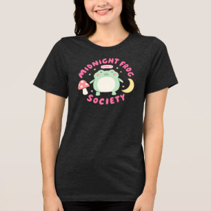 Camiseta Triblenda Sociedad de Rana Kawaii de Medianoche con Hongo Pa