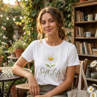 Camiseta Triblenda Soft Life Aesthetic Daisy Watercolor Floral T-Shir