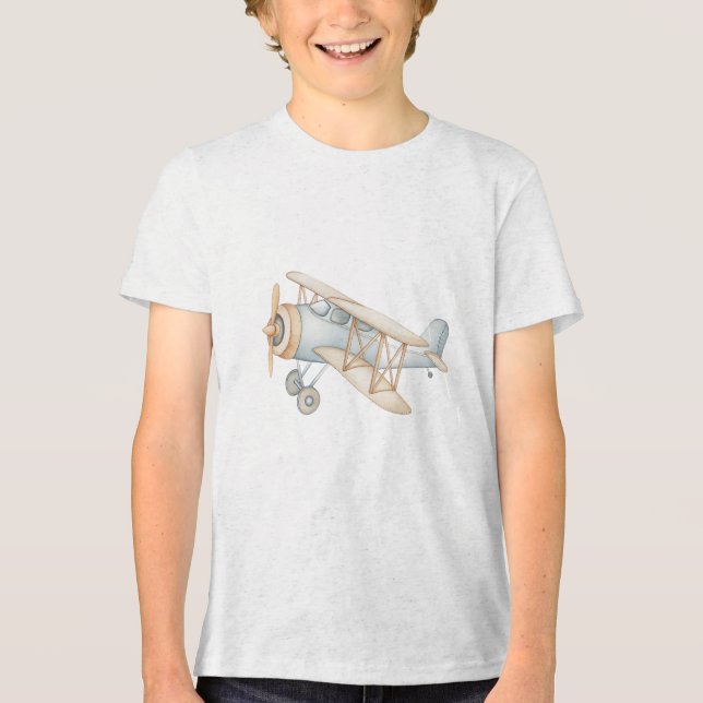 Camiseta Triblenda Soft Pastel Biplane Illustration (Anverso)