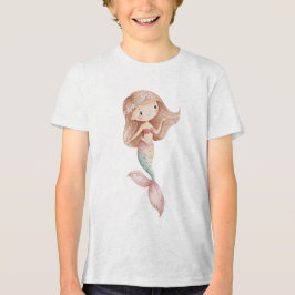 Camiseta Triblenda Soft Pastel Mermaid with Floral Hair