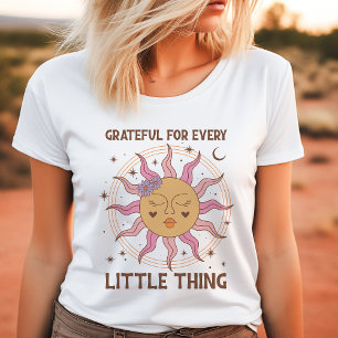 Camiseta Triblenda Sol Retro Boho Agradecido Por Cada Pequeña Cosa