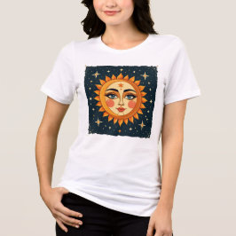 Camiseta Triblenda Sol y luna retro - Tee de espíritu boho