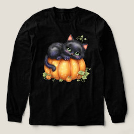 Camiseta Triblenda Sólo dando vueltas, descansando gatito en calabaza