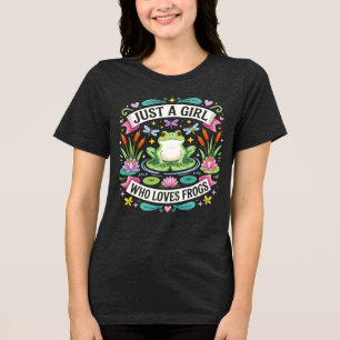 Camiseta Triblenda Sólo un chica que ama las ranas