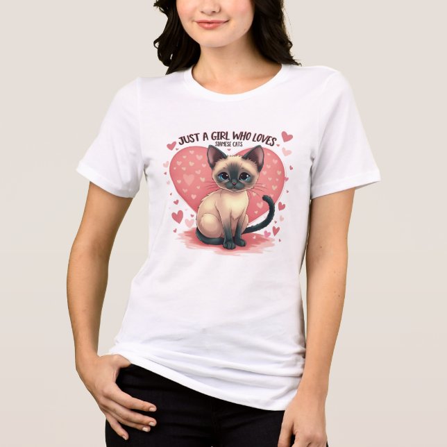 Camiseta Triblenda Solo un Chica que ama los gatos siameses (Anverso)