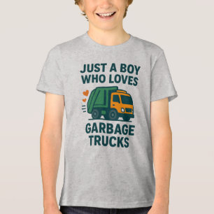 Camiseta Triblenda Solo un niño que ama los camiones de basura niños