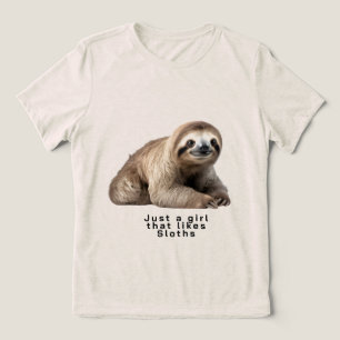 Camiseta Triblenda solo una chica a la que le gustan los perezosos