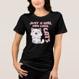 Camiseta Triblenda Solo Una Chica Que Ama A Los Gatos