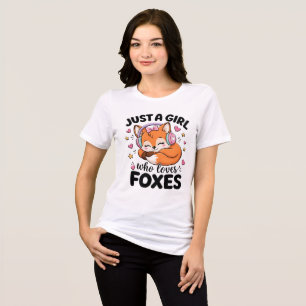 Camiseta Triblenda Sólo Una Chica Que Ama A Los Zorros Cita Rosa Ador
