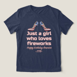 Camiseta Triblenda Sólo una chica que ama los fuegos artificiales Pat