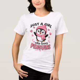 Camiseta Triblenda Sólo Una Chica Que Ama Pingüinos Cute Amante De Pi
