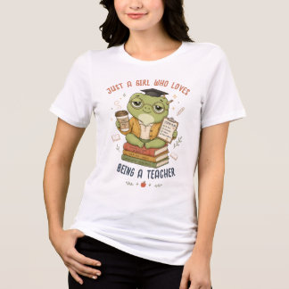 Camiseta Triblenda Sólo una chica que ama ser maestra Rana linda