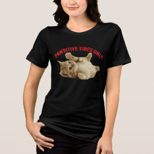 Camiseta Triblenda Sólo vibraciones positivas - Naranja lindo Tabby C
